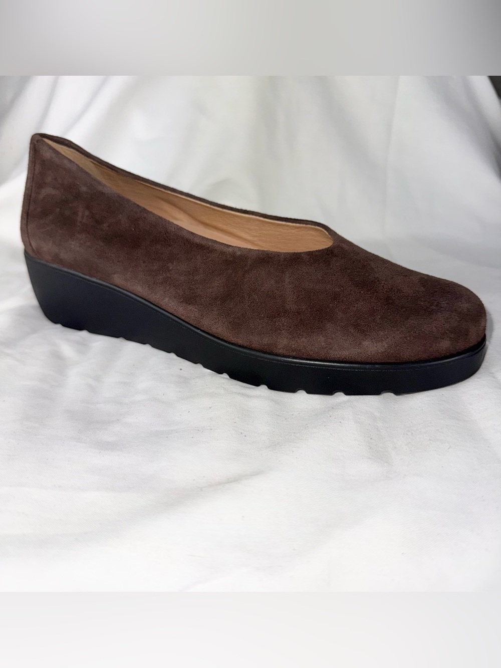 BRIOSO Waverly Women’s 8M Brown Suede Leather Wedge Comfort Shoes NEW